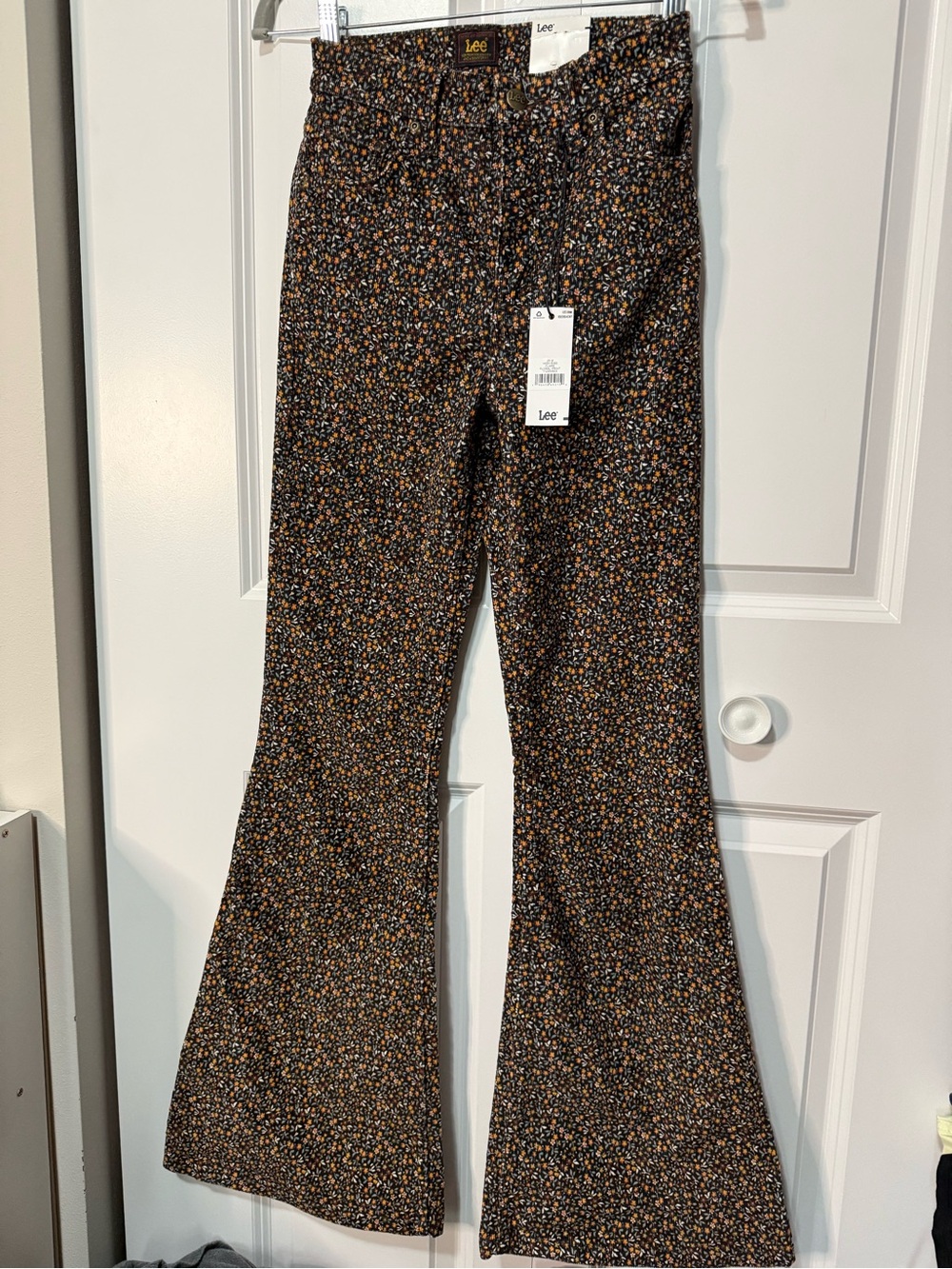 Lee Black Micro Floral Stretch Pants